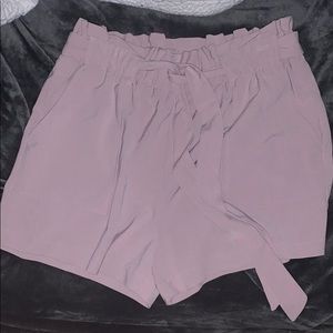 Blush pink high waisted shorts